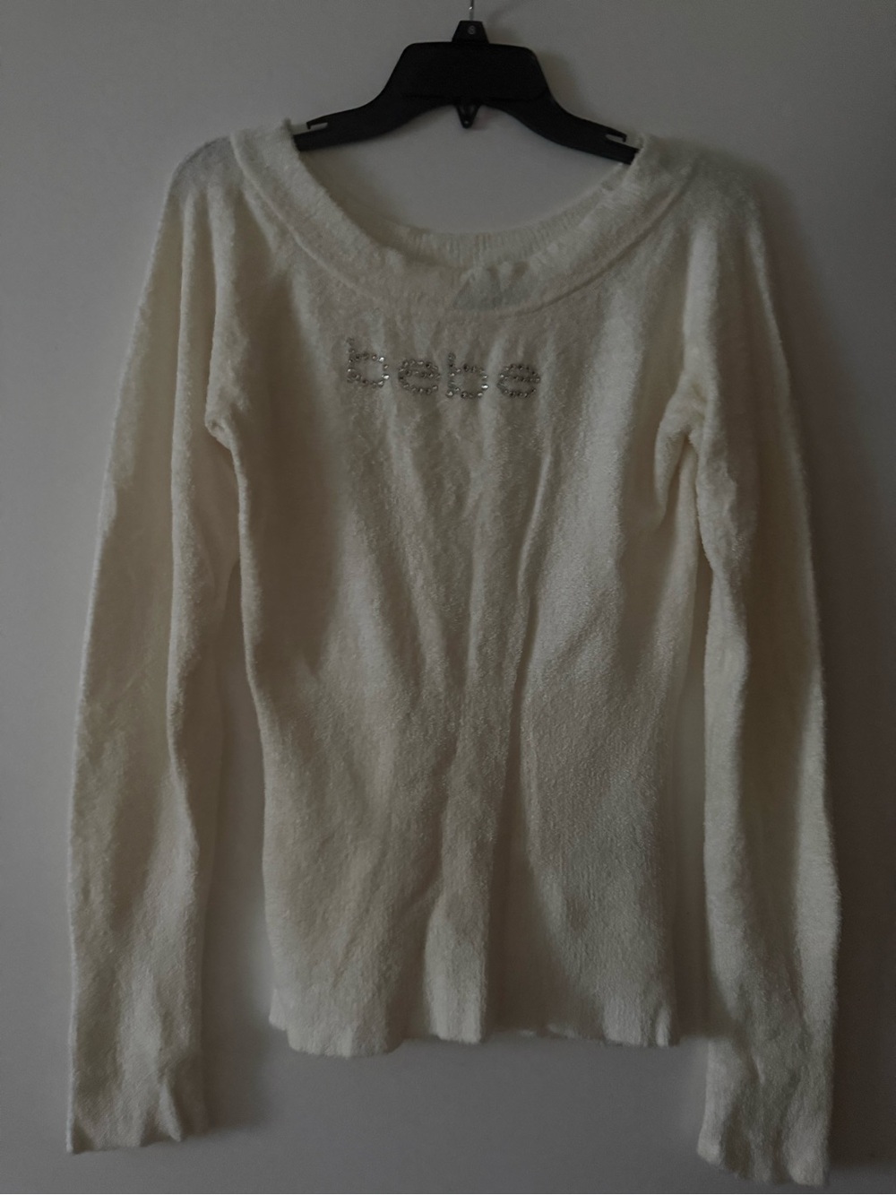 bebe Cream Plush Logo Label Top